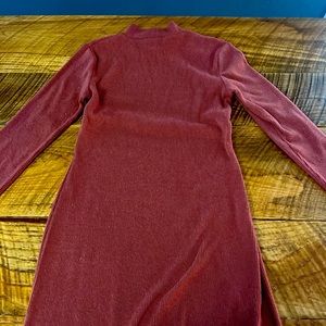 small red turtleneck sweater dress